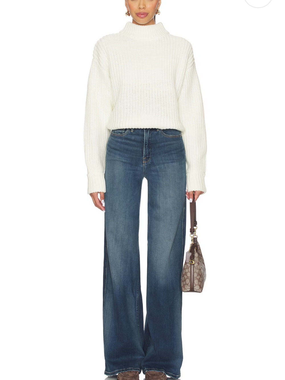 Good American Soft Tech Wide Leg Denim